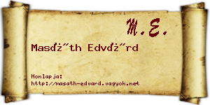 Masáth Edvárd névjegykártya